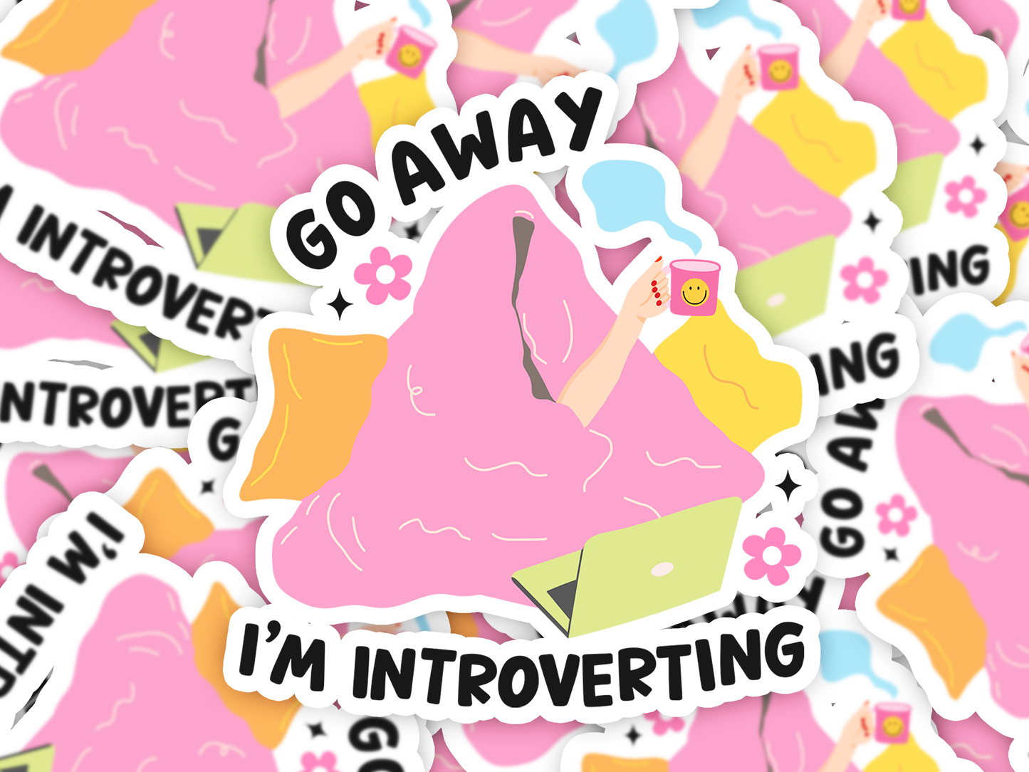 Go Away I'm Introverting Sticker
