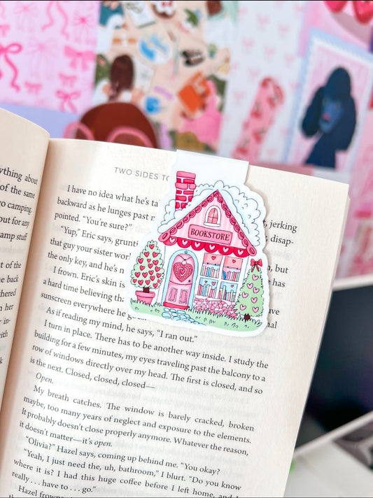 Romance Bookstore Magnetic Bookmark | Demure | Romance book | Pink