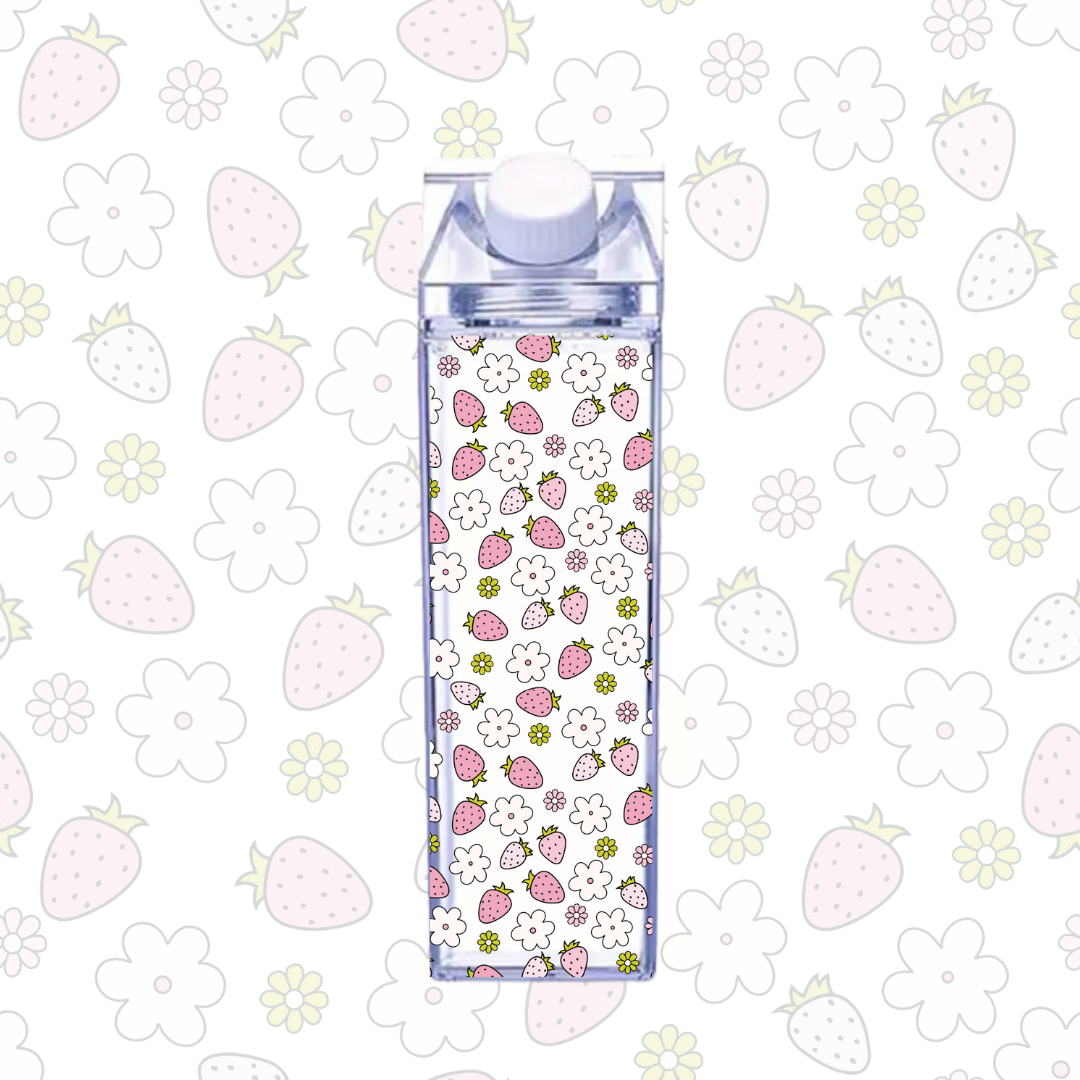 Milk Carton Bottle | Strawberry Fields | Cute | Demure | Girlie