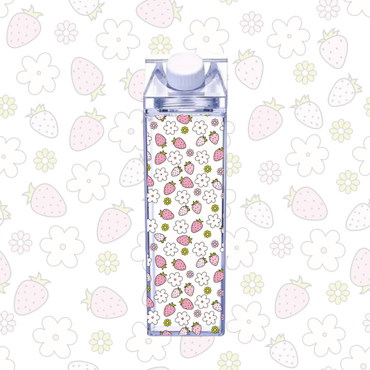 Milk Carton Bottle | Strawberry Fields | Cute | Demure | Girlie