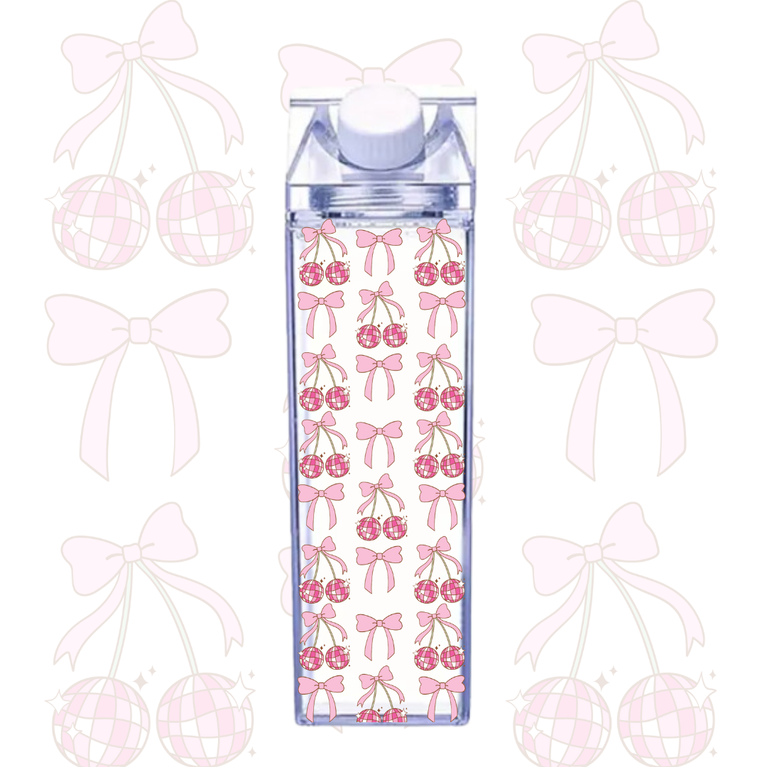 Milk Carton bottle | Cherry Bow | Cute | Demure | Girlie