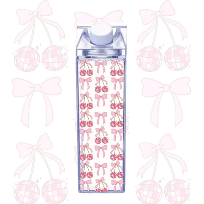 Milk Carton bottle | Cherry Bow | Cute | Demure | Girlie