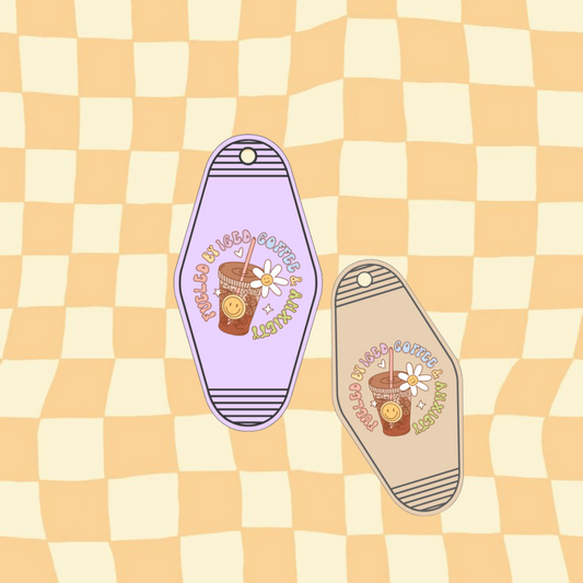 Fueled By Iced Coffee & Anxiety Motel Keyring