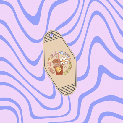 Fueled By Iced Coffee & Anxiety Motel Keyring