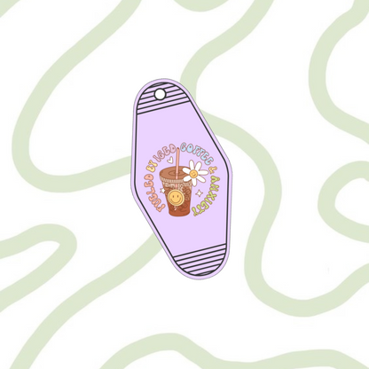 Fueled By Iced Coffee & Anxiety Motel Keyring