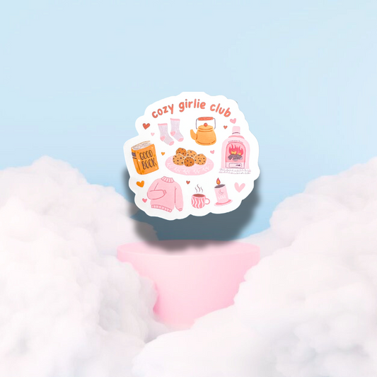 Cozy Girlie Club | sticker | demure | cute | Christmas | fall