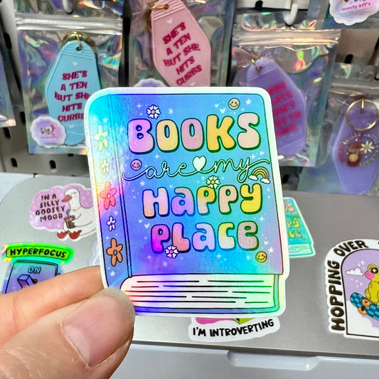 Books are my happy place sticker