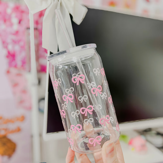 Pink Bows Plastic Cup
