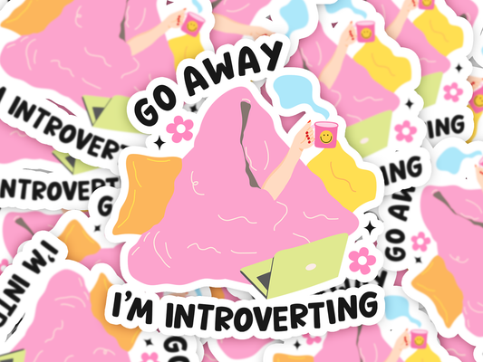 Go Away I'm Introverting Sticker